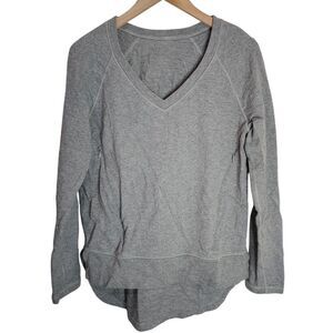Lululemon Sweatshirt Women's 4 After Asana Pullover V-Neck Long Sleeve‎ Grey